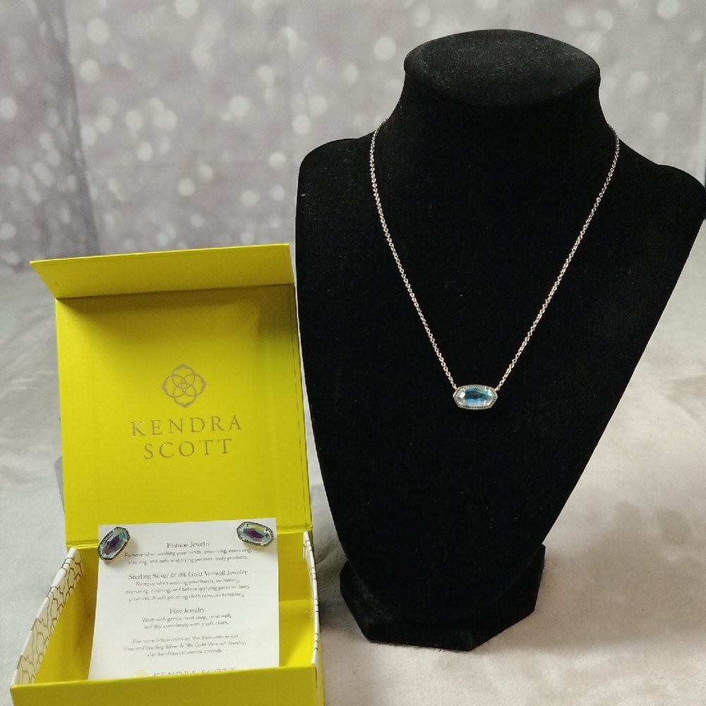 Kendra Scott 512 Elisa Sterling S Vermeil Necklace And Earring Set With Gift Box